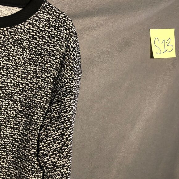 michael kors womens sweater small s black white printed crew neck mk spots s13 - Picture 5 of 13